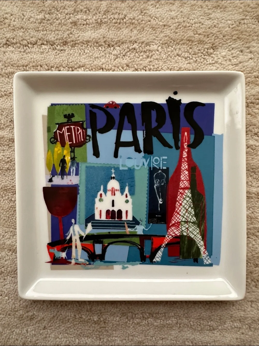 Set of 6 Crate&Barrel Travel World City appetizer plates